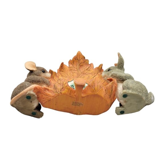 Charming Tails Figurine Display Sign Oak Leaf Mackenzie Mouse Binkey Bunny - Picture 7 of 8